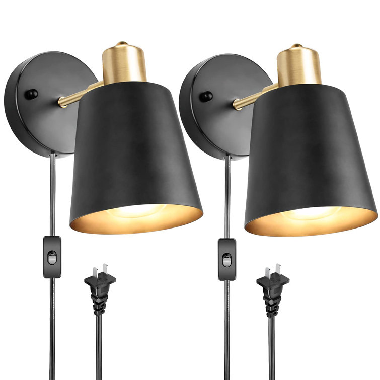Polar PlugIn Black Armed Sconce Wayfair.ca